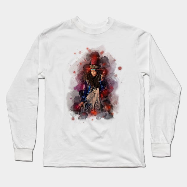 Erykah Badu Modern Art Long Sleeve T-Shirt by Stacy Peters Art